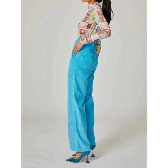 NEW RACHEL ANTONOFF mike pant in cyan - Picture 2 of 3